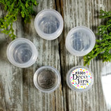 FREE SHIPPING!  50 Tiny Clear Jars w/ Screw-on Clear Caps (1tsp) - #3301