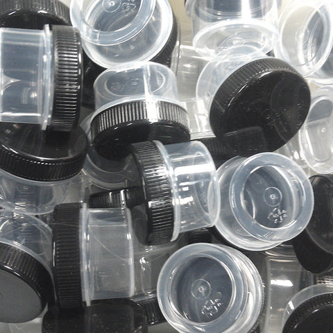 24 Clear Jars w/ Screw-on Black Caps (1/2oz) - #3803