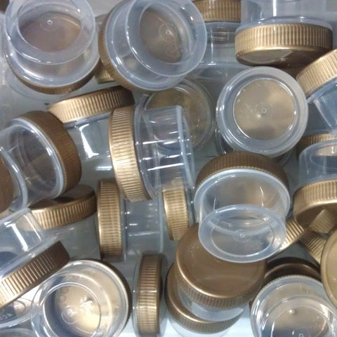 24 Clear Jars w/ Screw-on Gold Caps (1/2oz) - #3803