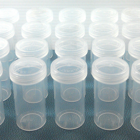 Free Shipping! 15 Clear Plastic Jars w/ Screw-on Clear Caps (1 1/2oz) - #3814